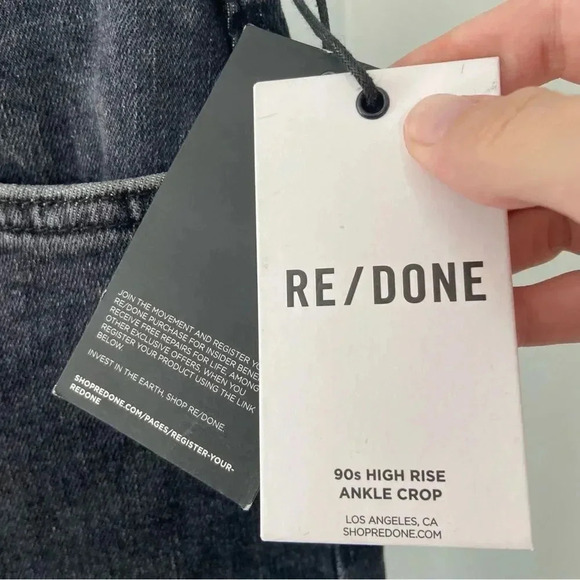 NWT Re/Done 90s High Rise Ankle Crop Jeans size 26 - Picture 9 of 11